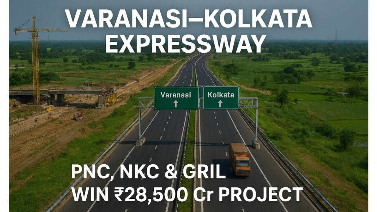 Varanasi–Kolkata Expressway: PNC, NKC & GRIL Win L1 Bids for ₹28,500 Crore Greenfield Project under Bharatmala