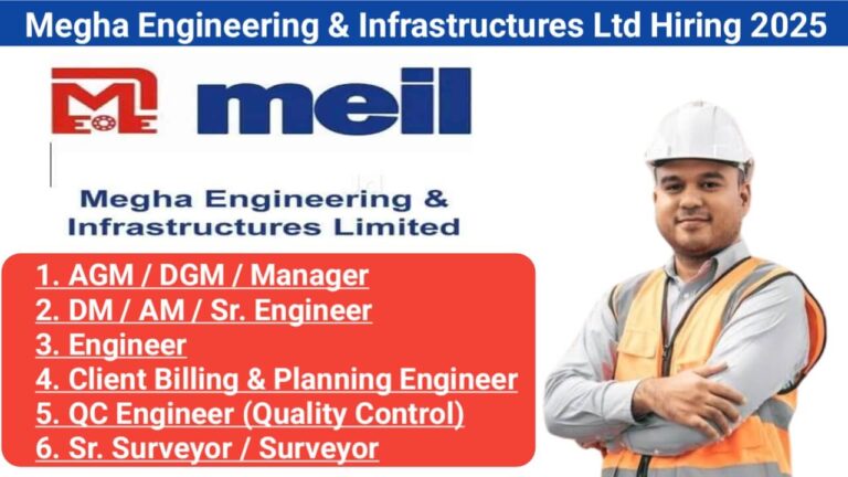 Megha Engineering & Infrastructures Ltd Recruitment 2025 | Canal Irrigation Projects Bihar