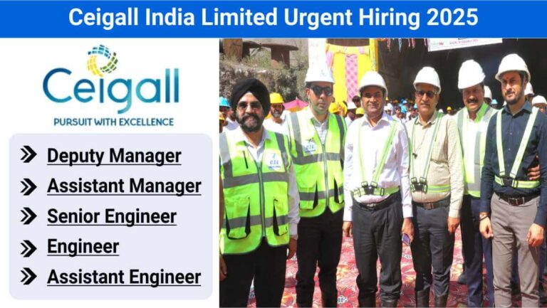 Ceigall India Limited Recruitment 2025 | For Billing & Planning Jobs | Highway Projects Jobs 2025
