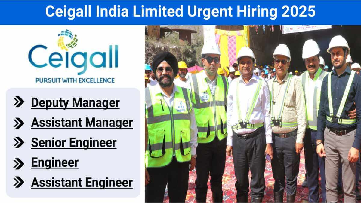 Ceigall India Limited Recruitment 2025 | For Billing & Planning Jobs | Highway Projects Jobs 2025