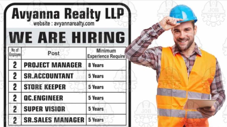 Avyanna Realty LLP Hiring 2025 | For Supervisor, Store Keeper & QC Engineer Jobs | Real Estate Jobs 2025