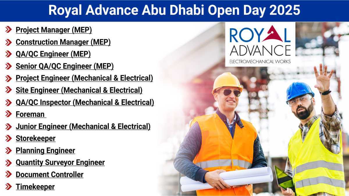 Royal Advance Abu Dhabi Open Day 2025 | MEP Jobs – Project Engineers, Managers & QA/QC 1 w 2025 10 11T075829.945