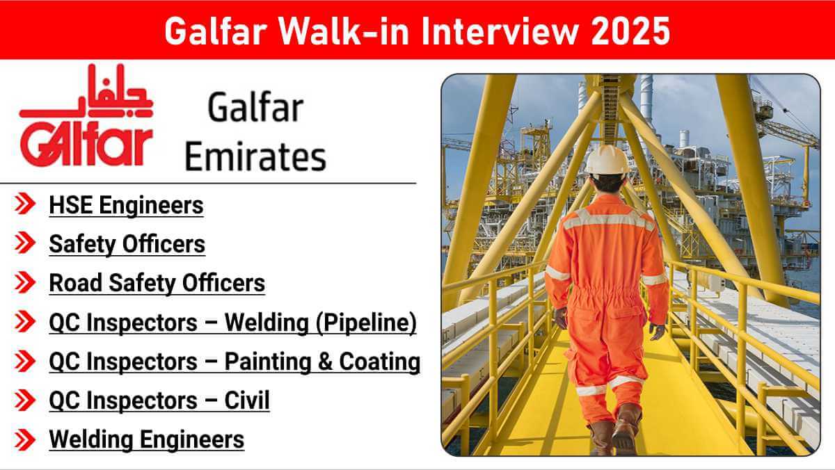 Galfar Walk-in Interview 2025 | For Oil & Gas Jobs in Abu Dhabi & Doha | Walk in on 7th November 2025