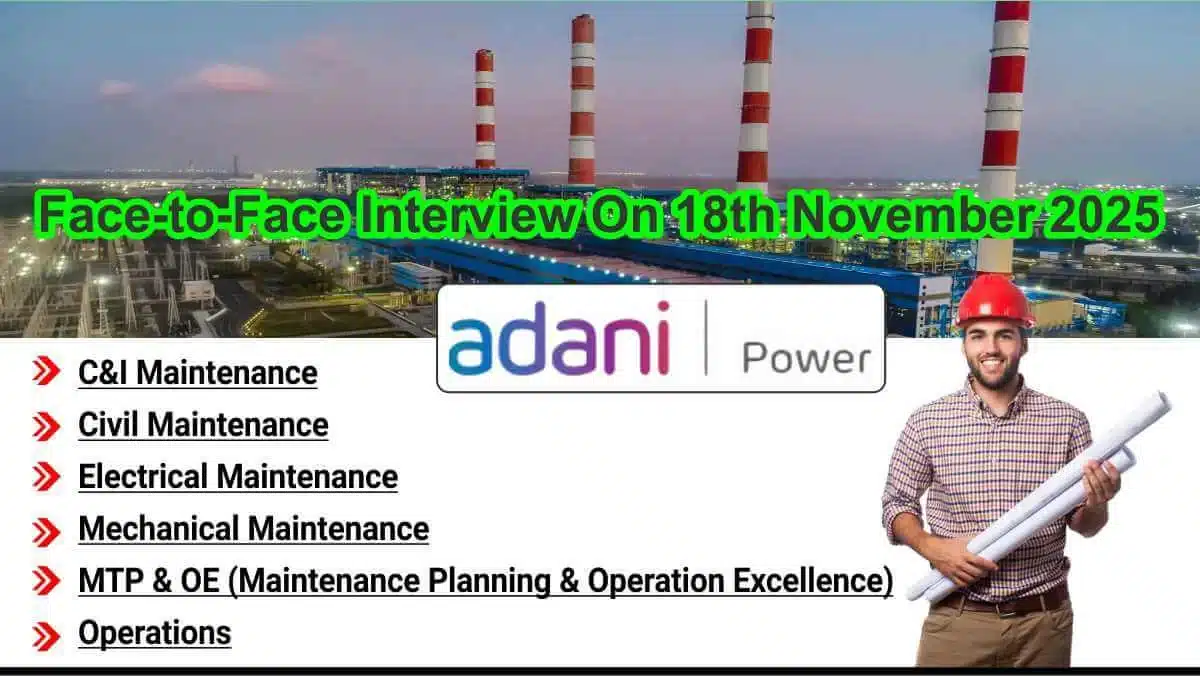 Adani Power Recruitment Drive November 2025 | PAN India: Tuticorin / Udupi / Mahan / Korba / Raipur / Raigarh / Godda / Nagpur 1 Adani Power Recruitment Drive November 2025 | PAN India: Tuticorin / Udupi / Mahan / Korba / Raipur / Raigarh / Godda / Nagpur