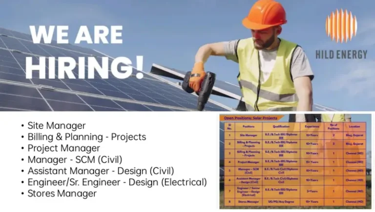 HILD Energy Pvt. Ltd Hiring November 2025 | Site Engineer Jobs Near Me