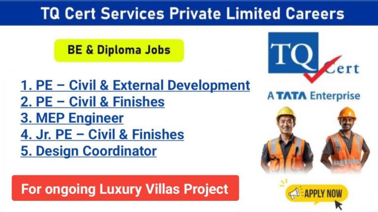 TQcert Services Pvt. Limited Recruitment 2025 | Project Location: Tukkuguda (Speed Infra Constella)
