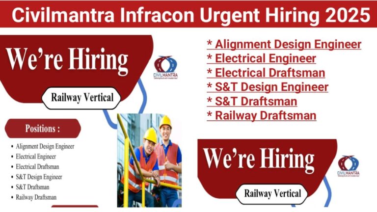 Civilmantra Infracon Private Limited Urgent Hiring 2025 | Railway Projects Jobs 2025