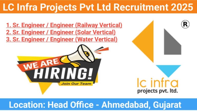 LC Infra Projects Private Limited Recruitment 2025 | Location: Head Office – Ahmedabad, Gujarat