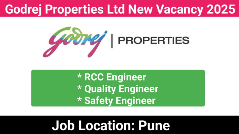 Godrej Properties Ltd New Vacancy 2025 | Construction Jobs In Pune