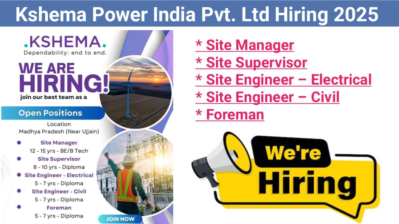 Kshema Power India Pvt. Ltd Hiring 2025 | Job Location: Madhya Pradesh (near Ujjain)