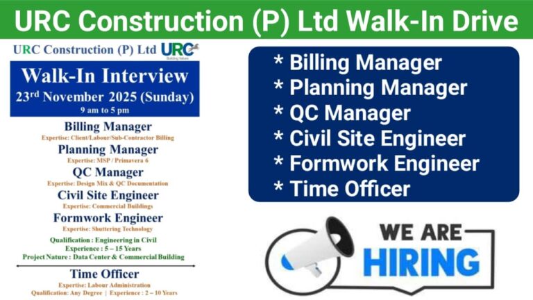 URC Construction (P) Ltd Walk-In Drive | Date: 23rd November 2025 (Sunday)