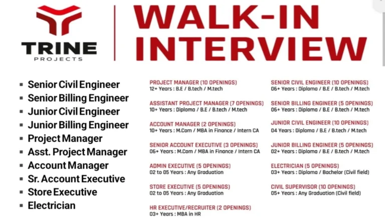 Trine Projects India Private Limited Walk-In Interview 2025 | Date: 29th – 30th November, 2025