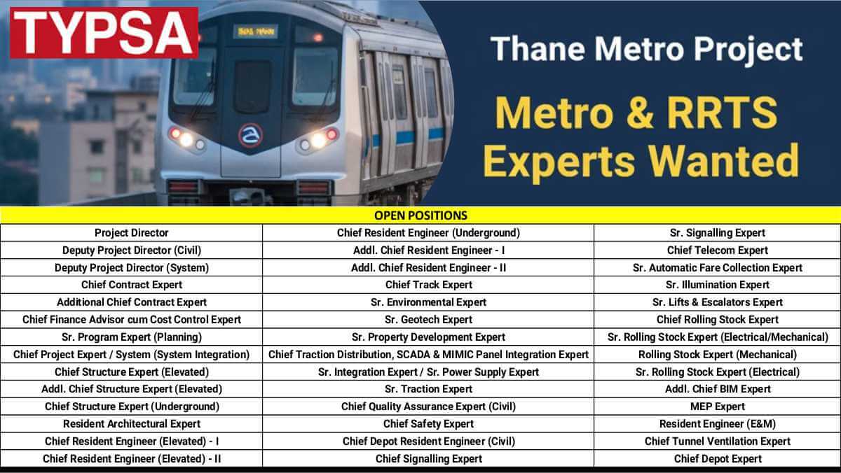 TYPSA India Ltd Job Vacancy 2025 | Mega Hiring for Urban Rail Professionals | Metro & RRTS Experts Wanted 1 w 2025 11 03T140433.196