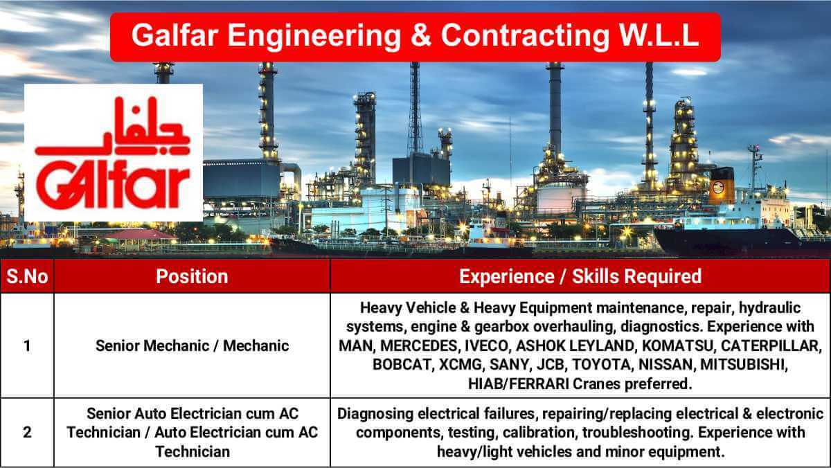 Galfar Engineering & Contracting W.L.L | Heavy Equipment Mechanics & Auto Electricians Needed 1 w 2025 11 15T080214.433