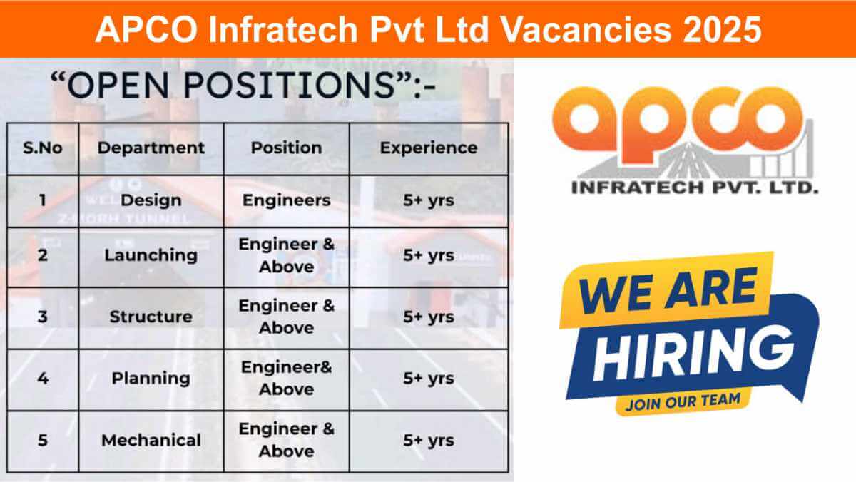 APCO Infratech Pvt Ltd Vacancies 2025 | Design, Mechanical, Structure, Planning Jobs Open 1 w 2025 11 16T085302.881