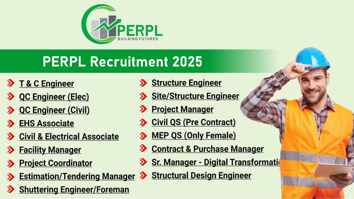 PERPL Recruitment 2025 | Civil & Electrical Engineers, EHS, MEP QS & Structural Design Roles | PAN India 1 w 2025 11 30T084219.171
