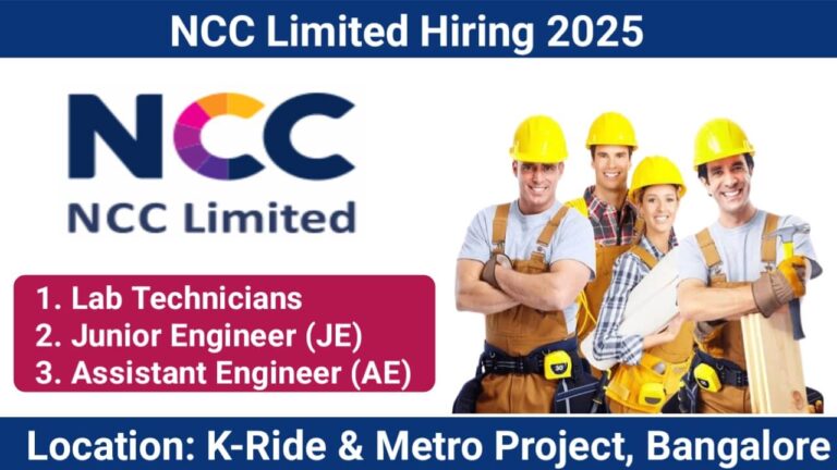 NCC Limited Hiring | QA/QC Professionals for K-Ride & Metro Project, Bangalore