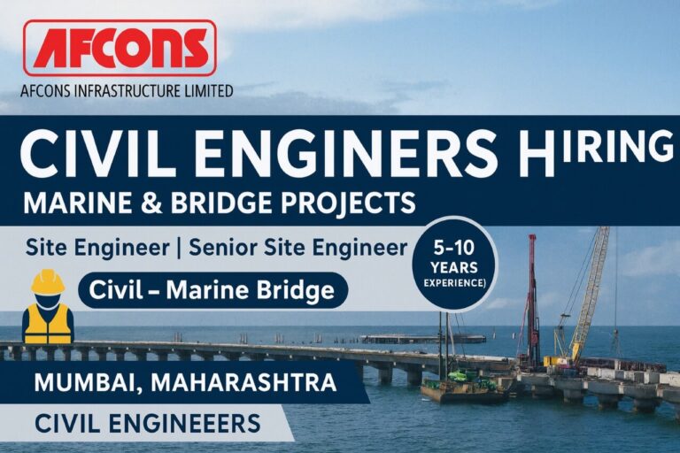 AFCONS Infrastructure Limited – Hiring Civil Engineers Marine Bridge Projects