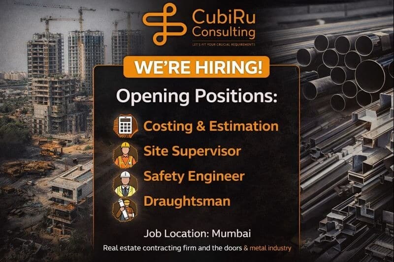 CubiRu Consulting Recruitment 2026 | For Real Estate Contracting firm and the doors & metal industry