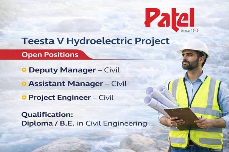 Patel Engineering Ltd Hiring 2026 | Construction Jobs In Sikkim 1 Patel Engineering Ltd Hiring 2026 | Construction Jobs In Sikkim