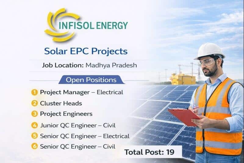 Infisol Energy Hiring 2026 | Hiring For Solar EPC Projects