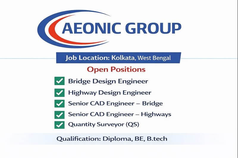 Aeonic Group Latest Vacancy 2026 | Highway, Bridge, and Structural Design Projects across India