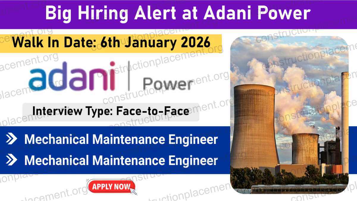 Big Hiring Alert at Adani Power | Thermal Power Plant O&M Jobs | Electrical & Mechanical Engineers | Walk in on 6th January 2026