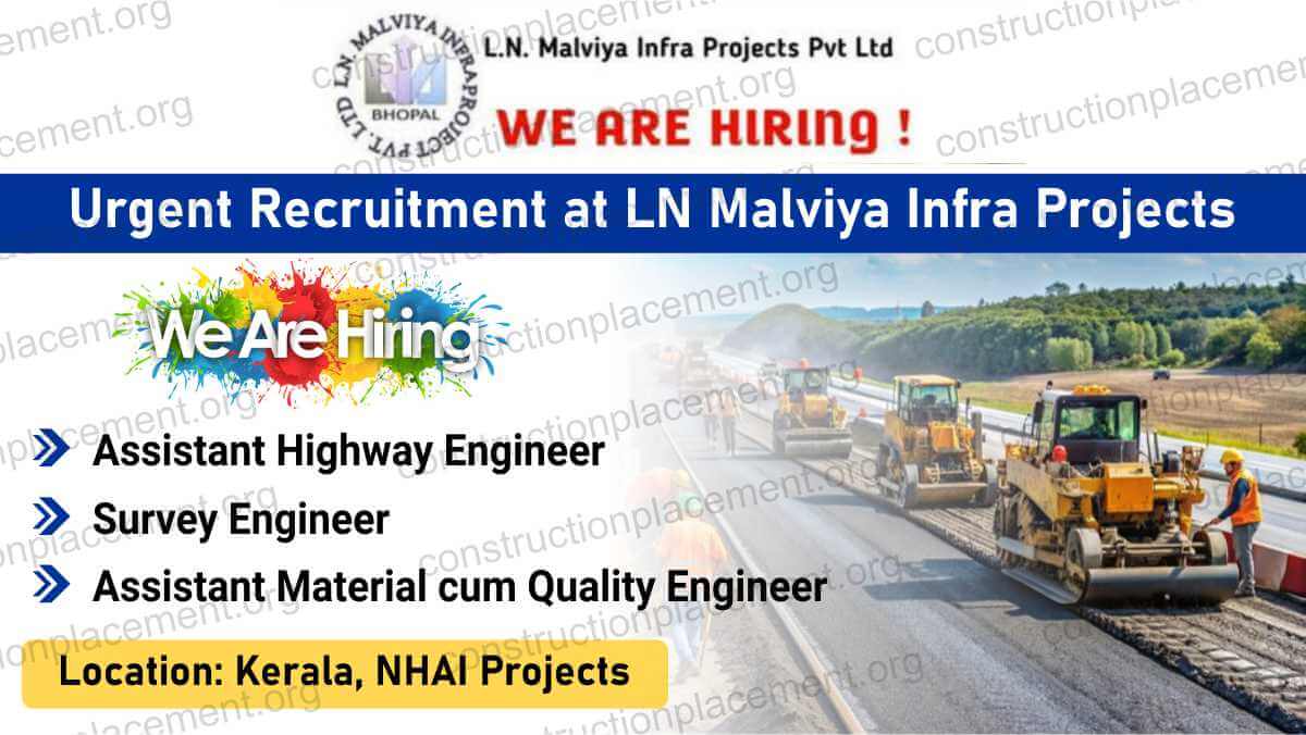 Urgent Recruitment at LN Malviya Infra Projects | Civil Engineers for NHAI Highway Projects
