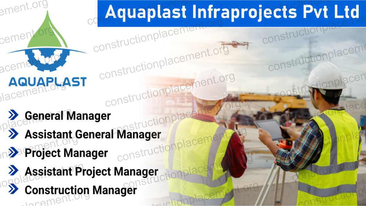 Aquaplast Infraprojects Pvt Ltd Job Openings | Residential Infra Project Leadership Roles | General Manager to Project Manager Jobs in India