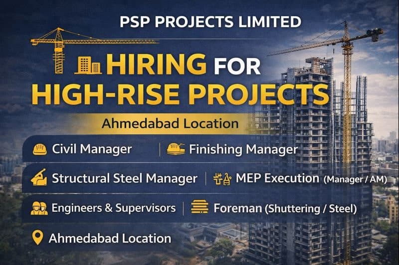 PSP Projects Limited Recruitment 2026 | For High-Rise Building Projects | Project Execution Department