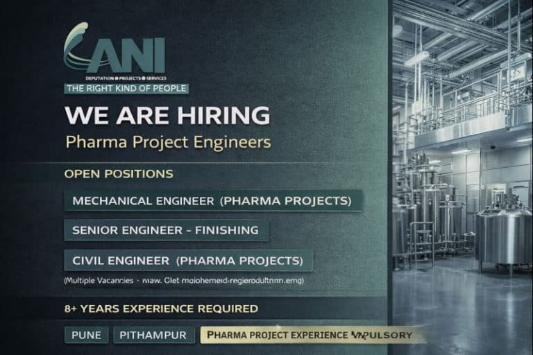 ANI Integrated Services Ltd Hiring 2026 | LOCATION: Pune / Pithampur | Construction Placement