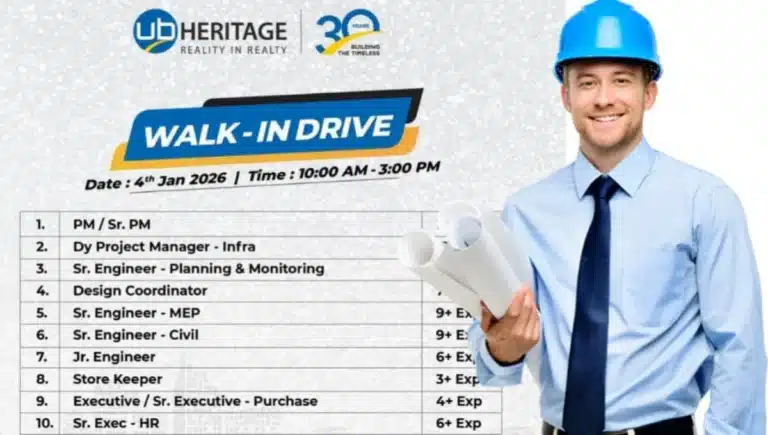 UB Heritage Walk-In Interview 2026 | Store keeper Jobs Near Me