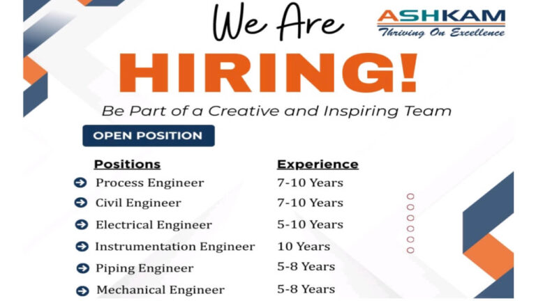 Ashkam Energy Pvt. Ltd Vacancy 2026 | For Civil Engineer, Electrical Engineer, Instrumentation Engineer And Mechanical Engineer