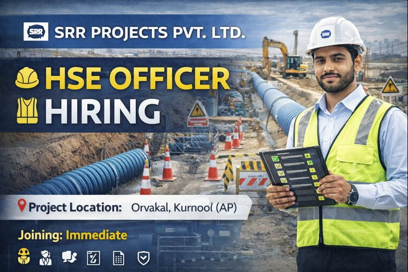 SRR Projects Pvt. Ltd New Vacancy 2026 | For fficer – Health, Safety & Environment (HSE)