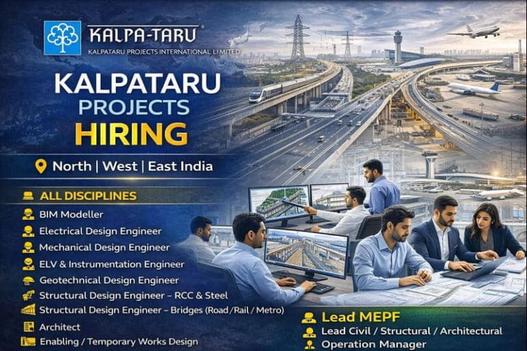 Kalpataru Projects International Limited New Vacancy 2026 | Construction Jobs Near Me