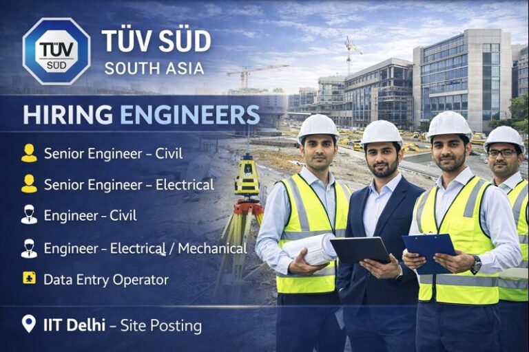 TÜV SÜD South Asia Pvt. Ltd – Hiring for Prestigious Project at Indian Institute of Technology Delhi