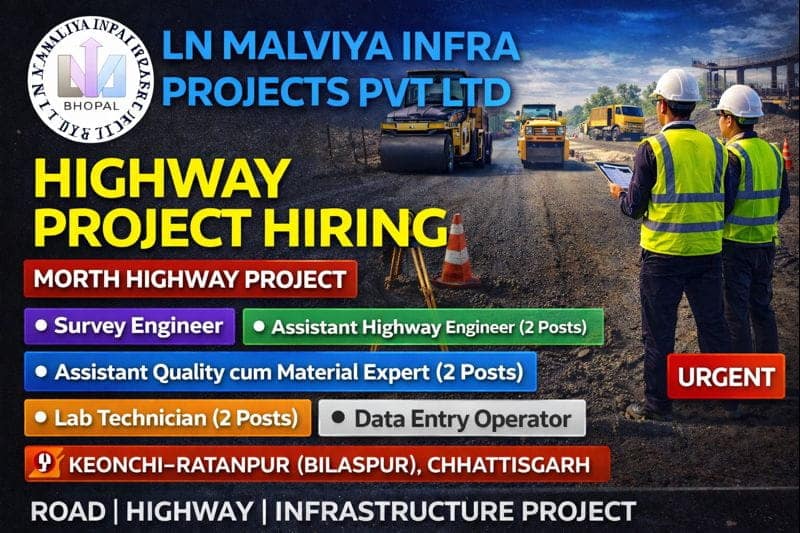 LN Malviya Infra Projects Pvt Ltd Vacancy 2026 | For Highway And Infrastructure Development Projects Across India