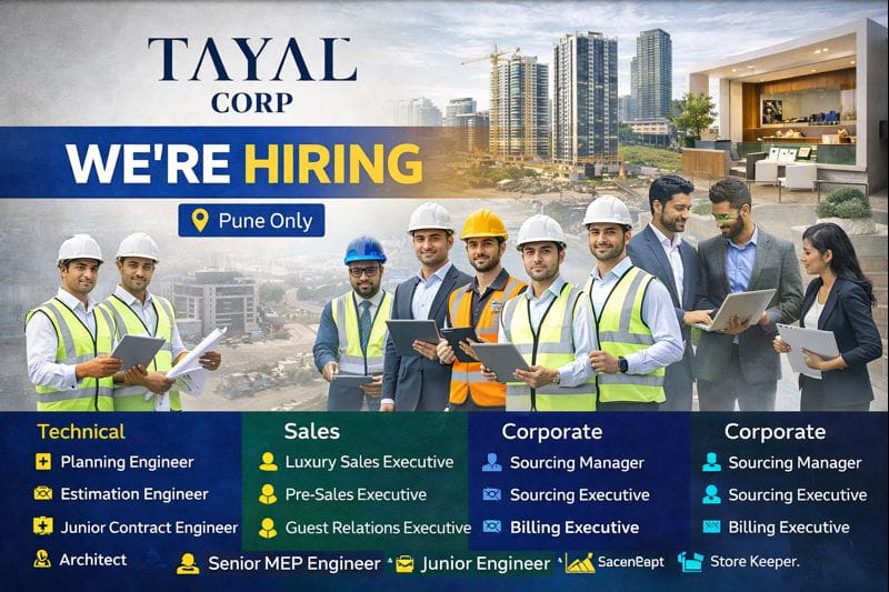 TAYAL Corp Hiring January 2026 | for Head Office and site locations in Pune