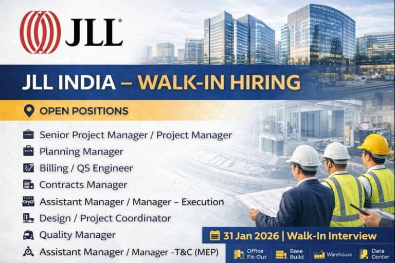 JLL India Walk-In Interview 2026 | Date: Saturday, January 31, 2026