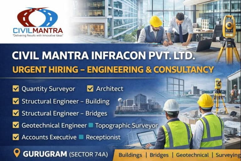 Civil Mantra Infracon Pvt. Ltd. New Vacancy 2026 | Construction Jobs Near Me