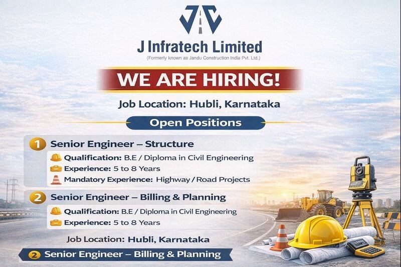 J Infratech Ltd Vacancy 2026 | For Highway and Road Development Projects