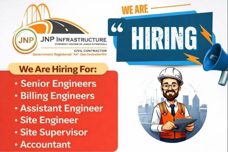 JNP Infrastructure Hiring January 2026 | Government Infrastructure Projects Gujarat