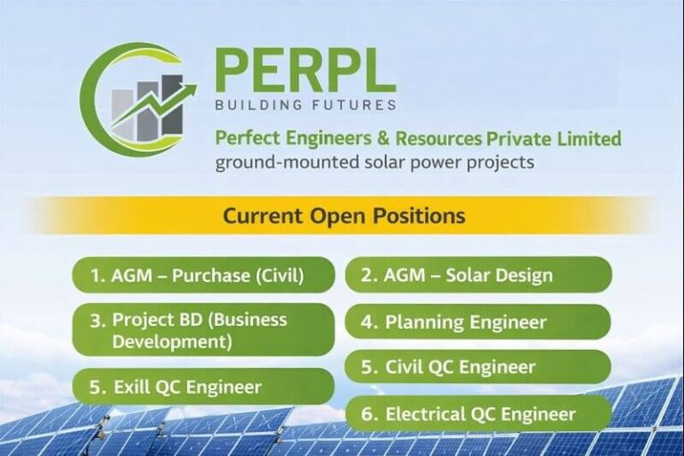 Perfect Engineers & Resources Private Limited Vacancy 2026 | For Ground-Mounted Solar Power Projects