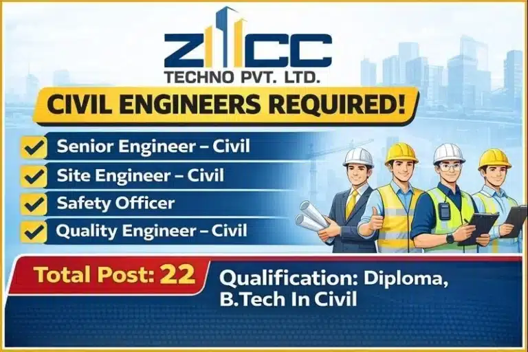 ZCC Techno Pvt Ltd Latest Hiring 2026 | For Diploma, B.Tech In Civil Engineer