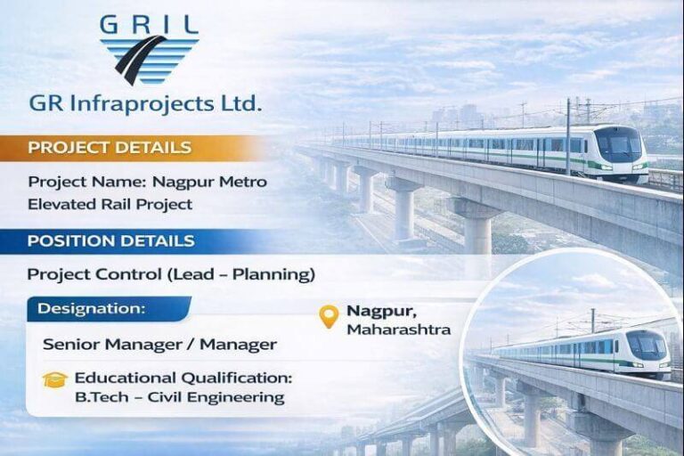 GR Infraprojects Limited Vacancy 2026 | For Nagpur Metro Elevated Rail Project | Construction Placement