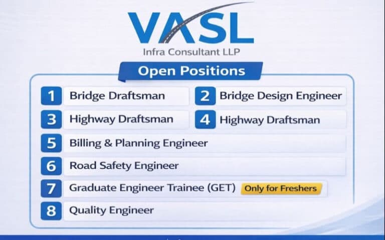 VASL Infra Consultant LLP Hiring 2026 | Freshers and Experience Both Eligable