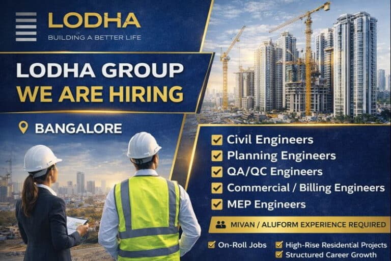 Lodha Group Vacancy 2026 | For Ongoing Landmark High-rise Residential Projects Bangalore
