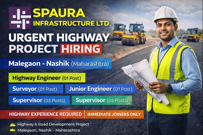 Spaura Infrastructure Ltd Hiring 2026 | Highway Project at Malegaon, Nashik (Maharashtra) | Construction Placement