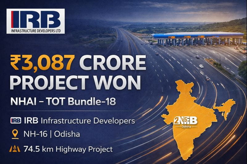 IRB Infrastructure Developers Secures ₹3,087 Crore NHAI TOT Bundle-18 Highway Project in Odisha 1 IRB Infrastructure Developers Secures ₹3,087 Crore NHAI TOT Bundle-18 Highway Project in Odisha