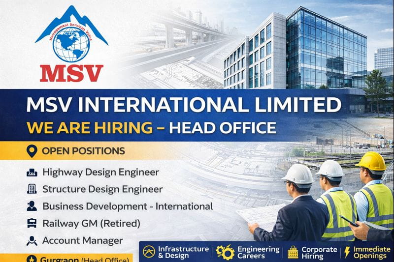 MSV International Limited New Vacancy 2026 | Job Location: Head Office in Gurgaon